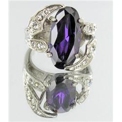 63ctw Lab Diamond/Sapphire Gold Vermeil Ring (JEW-1534)