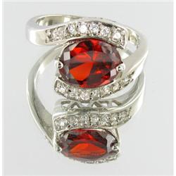 27.6ctw Lab Diamond/Garnet Gold Vermeil Ring (JEW-1529)