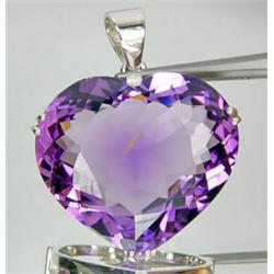 83ctw Amethyst Sterling Heart Pendant (JEW-1625)