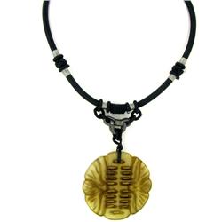 Chinese Jade Bi Pendant Choker Necklace 125cts (ANT-1339)