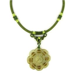 Chinese Jade Bi Pendant Choker Necklace 125cts (ANT-1348)