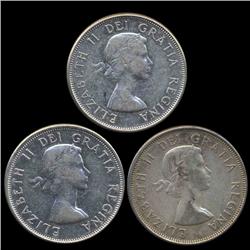 1962 Canada 50c 3pcs AU+ (COI-8607)