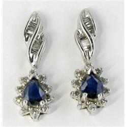 13.45ctw Diamond Sapphire Gold 14k Earrings (JEW-1762)