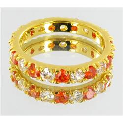 16.9ctw Lab Diamond/Sapphire Gold Vermeil Ring (JEW-1531)