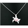 Image 1 : 32ctw MoP Sterling Turtle Pendant Necklace (JEW-210)