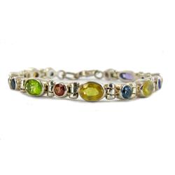 75ctw Mixed Gem Sterling Bracelet (JEW-1758)