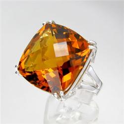 64ctw Madeira Citrine Sterling Ring (JEW-2331)