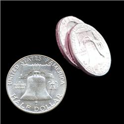 1955P FBL Franklin 50c Silver MS64-65 2pc Roll (COI-7673)