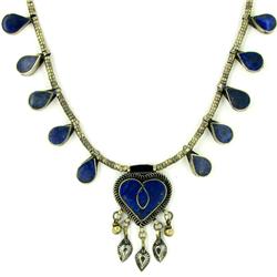 Tibet Lapis Nickel Pendant Choker Necklace (ANT-1365)