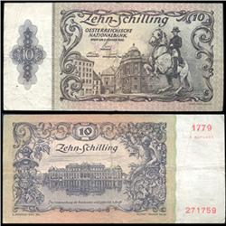 1950 Austria 10 Schilling Hi Grade (CUR-06310)