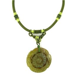 Chinese Jade Bi Pendant Choker Necklace 125cts (ANT-1341)