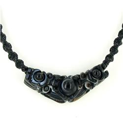Chinese Handcarved Agate Pendant Choker Necklace (ANT-1359)