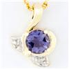 Image 1 : .57ct Natural Iolite Diamond 9k Gold Pendant (JEW-9323X)