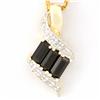 1.02ct Black Sapphire 12 Diamond 9k Gold Pendant (JEW-9307X)