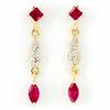 Image 1 : .66ct Natural Ruby Diamond 9k Gold Earrings (JEW-9225X)
