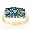 1.5ct London Bl Topaz Genuine Diamond 9k Gold Ring (JEW-9416X)