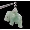 60ct Jade & W. Gold Vermeil Elephant Pendant (JEW-2215)
