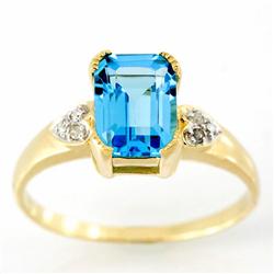 2.51ct Natrl Swiss Bl Topaz Diamond 9k Gold Ring (JEW-9478X)