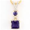 .80ct Natural Iolite Diamond 9k Gold Pendant (JEW-9314X)