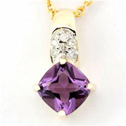 1.04ct Natural Amethyst Diamond 9k Gold Pendant (JEW-9316X)