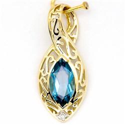 1.51ct London Bl Topaz Diamond 9k Gold Pendant (JEW-9291X)