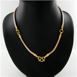 175ct Yel/Wht Gold Vermeil Heavy Necklace (JEW-2548)