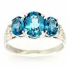 3ct London Bl Topaz 10 Diamond Ring 9k Wht Gold (JEW-9420X)