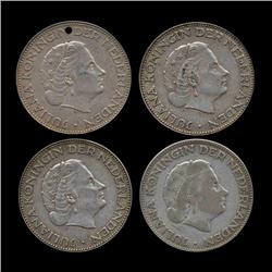 1959-62 Netherlands 2.5g 4pcs VF/AU (COI-8629)