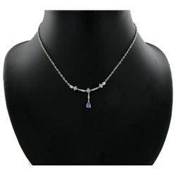 17.35ctw Diamond Tanzanite Gold 14k Pendant Necklace (JEW-1761)