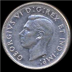 1945 Canada 25c AU+ (COI-8290)