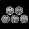 Image 2 : 1969 Germany Silver 5 Mark Gem Proof Lot of 5 (COI-8507)