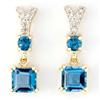 Image 1 : 2.12Ct London Blue Topaz & Diamond 9K Earrings (JEW-9138X)