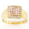 1.08Ct Pink Sapphire & 12 Diamond Yellow 9K Ring (JEW-9014X)