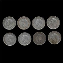 1940-51 Canada 10c 8pcs AU/XF (COI-8593)