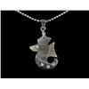 Image 1 : 18k WG Plated Mother of Pearl Seahorse Necklace (JEW-1970)