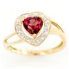 Image 1 : 1.15Ct Heart Rhodolite & Diamond 9K Gold Ring (JEW-9126X)