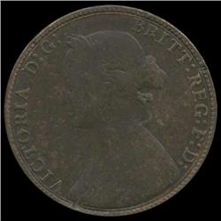 1875 British Victoria Halfpenny Circulated (COI-7129)