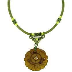 Chinese Jade Bi Pendant Choker Necklace 125cts (ANT-1347)
