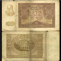 1940 Poland 100 Zlotych Crisp Better Grade (CUR-06156)