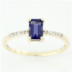 .60ct Iolite 10 Diamond 9k Yel Gold Ring (JEW-9434X)