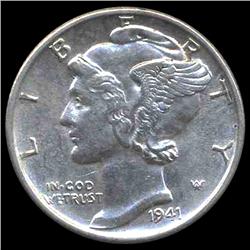 1941 Mercury Dime Choice MS64 (COI-8386)