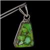 76ctw Green Copper Turquoise Silver Pendant (JEW-2454)