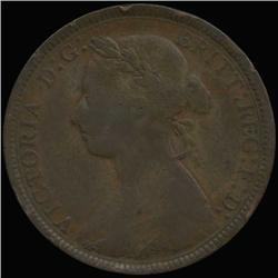 1888 British Victoria Halfpenny VF (COI-7256)
