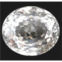 10.67ct Oval Top AAA White Silver Quartz (GEM-10195)
