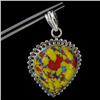 61ctw Mosaic Jasper Silver Pendant (JEW-2456)