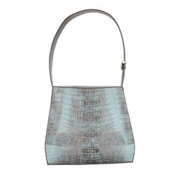 Ladies Light Gray Crocodile Handbag (ACT-089)