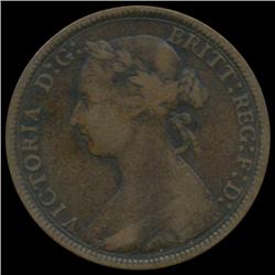 1885 Victoria Halfpenny Circulated (COI-7133)