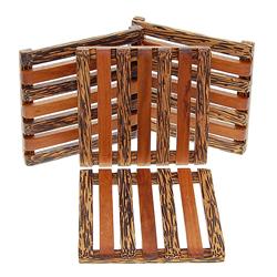 Handcrafted Sugar Palm & Mango Coaster Set  (DEC-308)