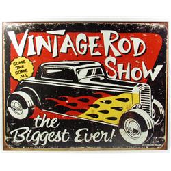 HOT ROD SHOW METAL ADVERTISING SIGN - APPROX. 12.5
