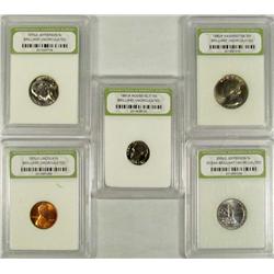 LOT OF 5 INB CASED US COINS
